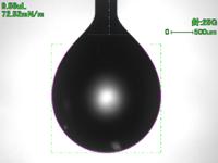 界面張力の測定画像
